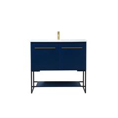 36 inch Single bathroom vanity in blue