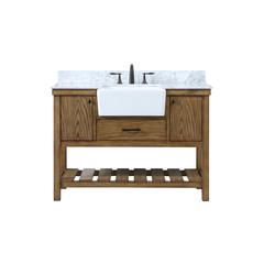48 inch Single bathroom vanity in driftwood with backsplash