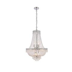 Century 12 light Chrome Chandelier Clear Royal Cut Crystal