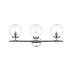 Ingrid 3 light Chrome and Clear Bath Sconce