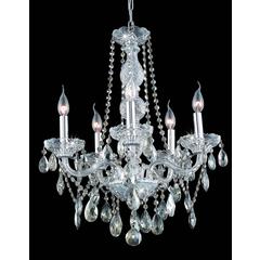 Verona 5 light Chrome Chandelier Golden Teak (Smoky) Royal Cut Crystal