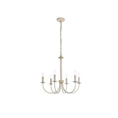 Brielle 6 lights pendant in weathered dove