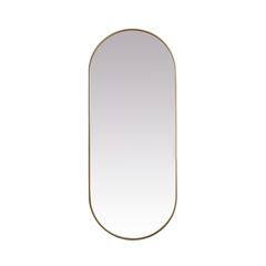 Metal Frame Oval Mirror 30x72 Inch in Brass