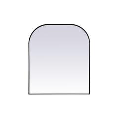 Metal Frame Arch Mirror 36x42 Inch in Black