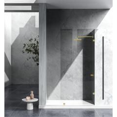 Fixed frameless shower door 35 x 78 Brushed Gold