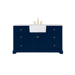 60 inch Single bathroom vanity in blue