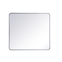 Soft corner metal rectangular mirror 36x40 inch in Silver