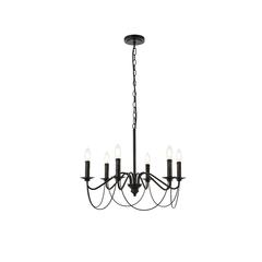 Westley 6 lights pendant in black