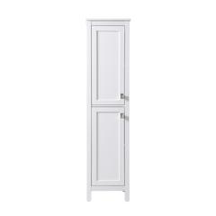 16 Inch Wide Bathroom Linen Storage Freestanding Cabinet In White