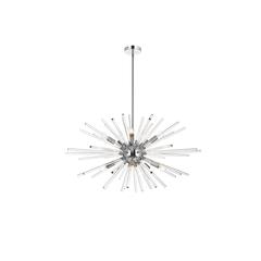 Sienna 32 inch crystal rod pendant in chrome