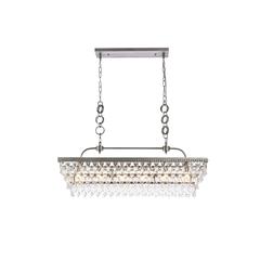 Nordic 40 inch rectangle pendant in antique silver
