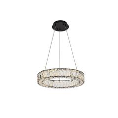 Monroe 17 inch LED round Single pendant in black