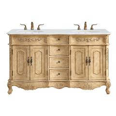 60 inch Double Bathroom vanity in Antique Beige