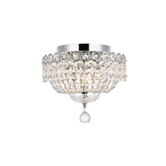 Century 4 light Chrome Flush Mount Clear Royal Cut Crystal