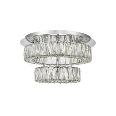 Monroe LED light Chrome Flush Mount Clear Royal Cut Crystal