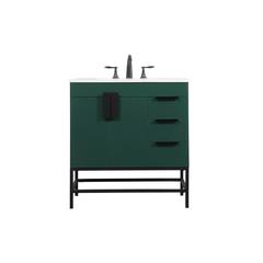 32 inch Single bathroom vanity in green