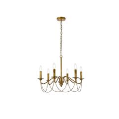 Westley 6 lights pendant in brass