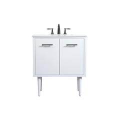 30 inch Single bathroom vanity in white