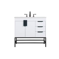 36 inch Single bathroom vanity in white
