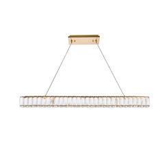 Monroe 38 inch LED linear pendant in gold