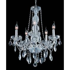 Verona 5 light Chrome Chandelier Clear Royal Cut Crystal