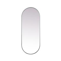 Metal Frame Oval Mirror 24x60 Inch in Silver