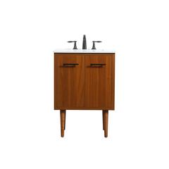 24 inch Single bathroom vanity in teak
