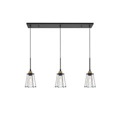 Auspice 3 Light Brass And Black Pendant