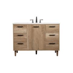 48 inch Single bathroom vanity in natural oak