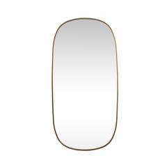 Metal Frame Oval Mirror 30x60 Inch in Brass
