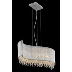 Influx 5 light Chrome Pendant Clear Royal Cut Crystal