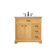 36 inch Single bathroom vanity in natural wood