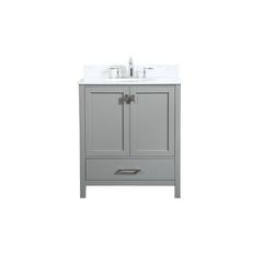 30 inch Single bathroom vanity in grey with backsplash