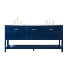 72 inch double bathroom vanity in blue