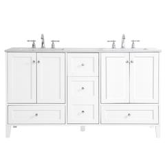 60 inch Double Bathroom Vanity in White