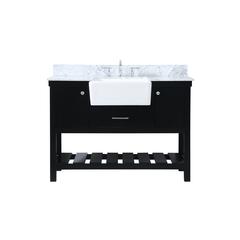 48 inch Single bathroom vanity in black with backsplash