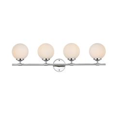 Ansley 4 light Chrome and frosted white Bath Sconce