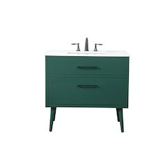 36 Inch Bathroom Vanity In Green