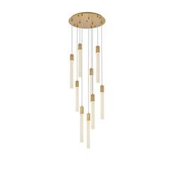 Weston 9 lights pendant in satin gold
