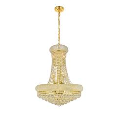 Primo 14 light Gold Chandelier Clear Royal Cut Crystal