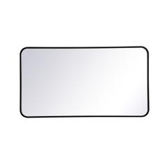 Soft corner metal rectangular mirror 22x40 inch in Black