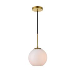 Baxter 1 Light Brass Pendant With Frosted White Glass
