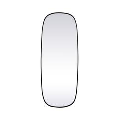 Metal Frame Oval Mirror 24x60 Inch in Black