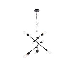Axel 6 lights black pendant with chain