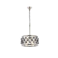 Madison 4 light polished Nickel Pendant Silver Shade (Grey) Royal Cut Crystal