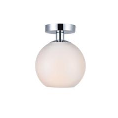 Baxter 1 Light Chrome Flush Mount With Frosted White Glass