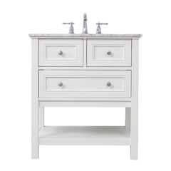 30 in. Single bathroom vanity set in White