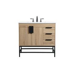 36 inch Single bathroom vanity in mango wood