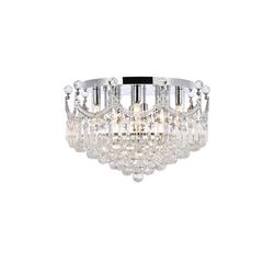 Corona 9 light Chrome Flush Mount Clear Royal Cut Crystal