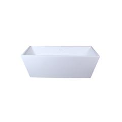 67 inch soaking rectangular bathtub in glossy white